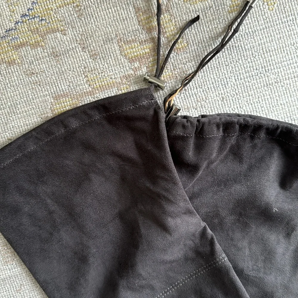 Sam Edelman Kent Microsuede Dark Grey Over the Knee Boots Size 6